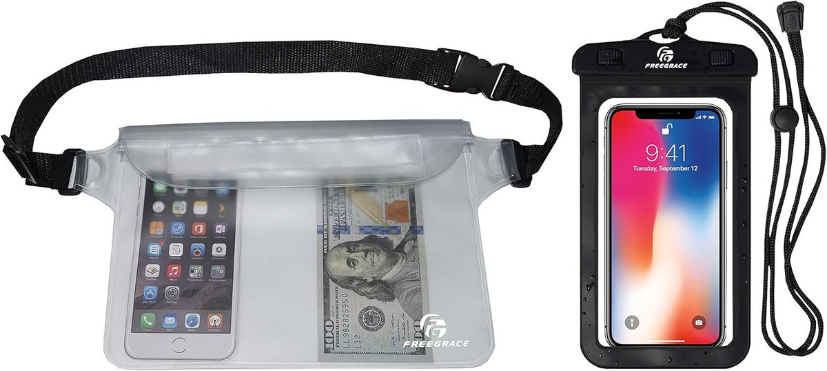 Waterdichte Pouch met Tailleband - Bescherm uw Spullen tegen Vocht tijdens Watersporten - Geschikt voor Zwemmen, Snorkelen, Surfen en Meer - Voor Fris- en Zoutwater