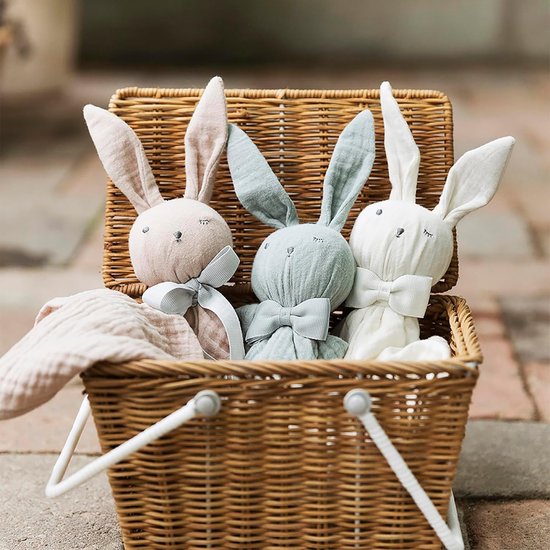 Knuffeldoekje met Konijn - Zacht Biologisch Katoen - Veilige Slabbetje voor Baby & Peuter — afbeelding 4