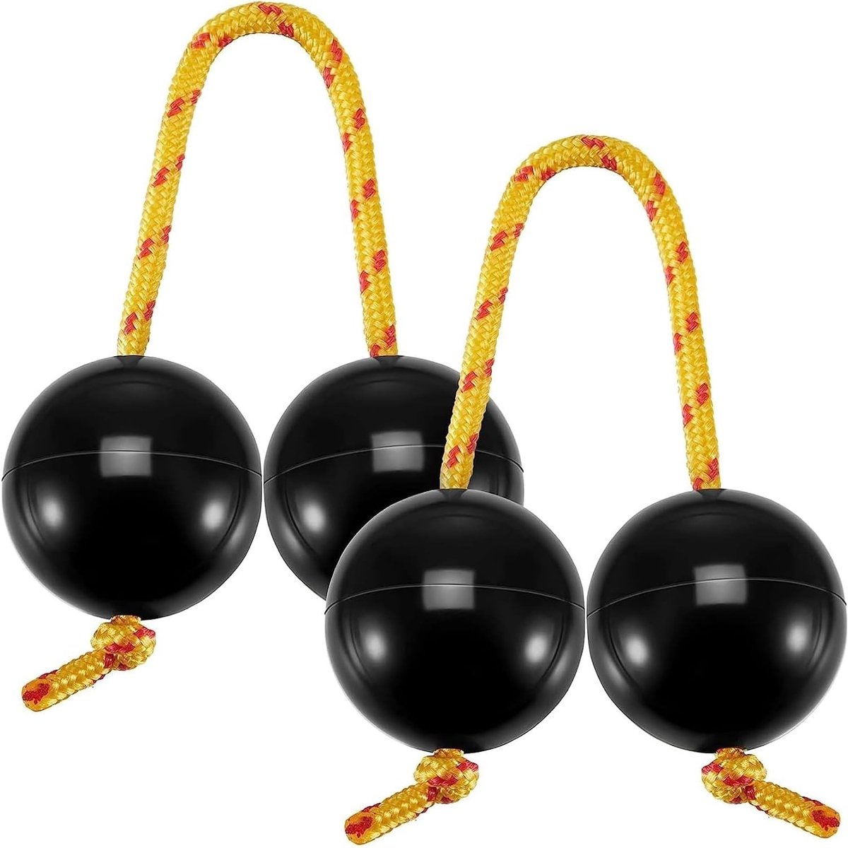 MTTproducts- Shaker Muziek Ei - 2 Paar Kashaka - Dubbele Kalebas Percussie - Asalato Vingertop Drum Ballen - Geschikt voor kinderen - Ideaal voor muzieklessen