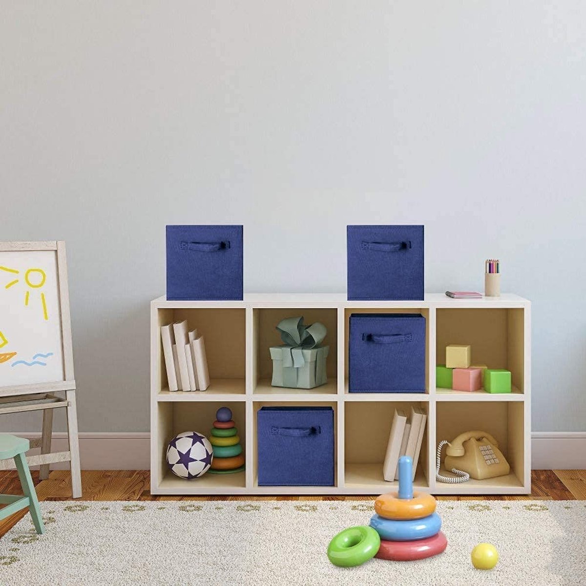 MTTproducts- Opbergdozen Set van 6 - Opbergdozen met Deksel - Vouwbare Opbergdozen - Mini Opbergmanden - Opbergdozen voor Speelgoed - 27 x 26,2 x 27,7 cm
