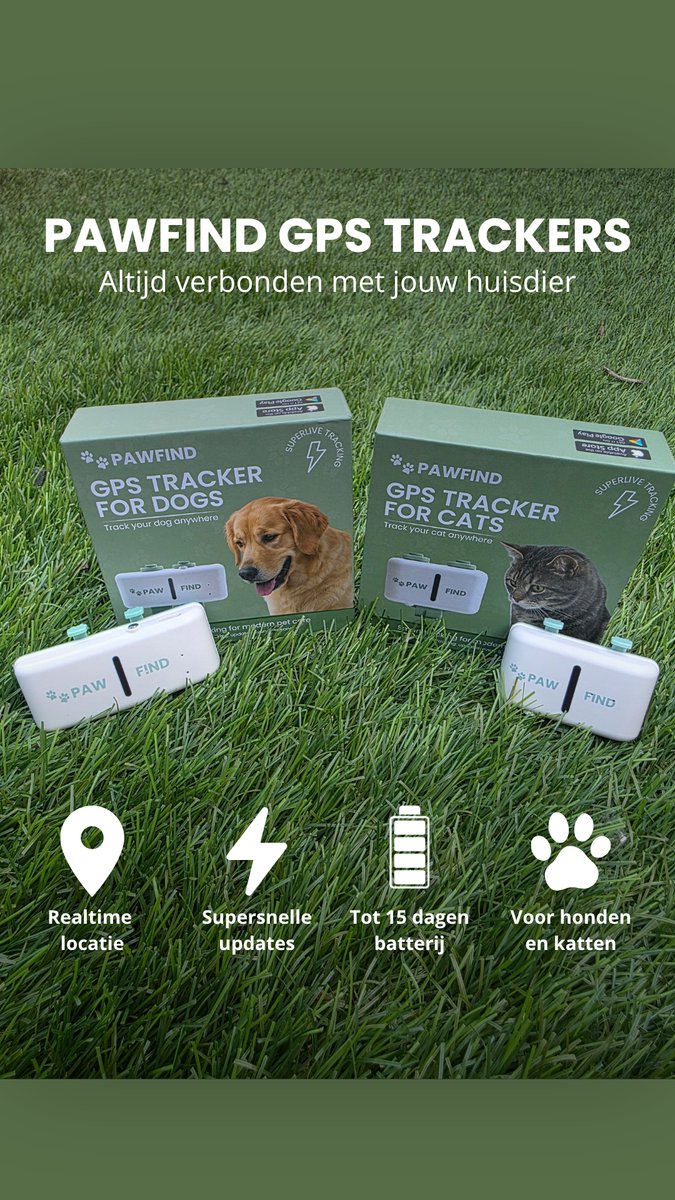 PawFind Mini GPS Tracker Kat en Hond