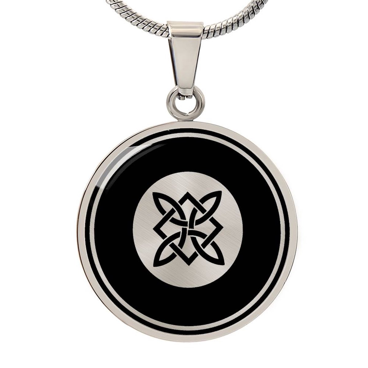 Symbolic Gifts - Keltische Knoop Ketting Zilver Kleurig Waterproof Celtic Knot Hanger - Premium Stainless Steel - Sieraad Cadeau - Verstelbaar 45 - 56 cm