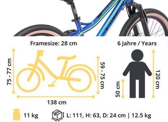 Bikestar kinderfiets MTB 7speed 20inch blauw/groen van Bikestar — afbeelding 3
