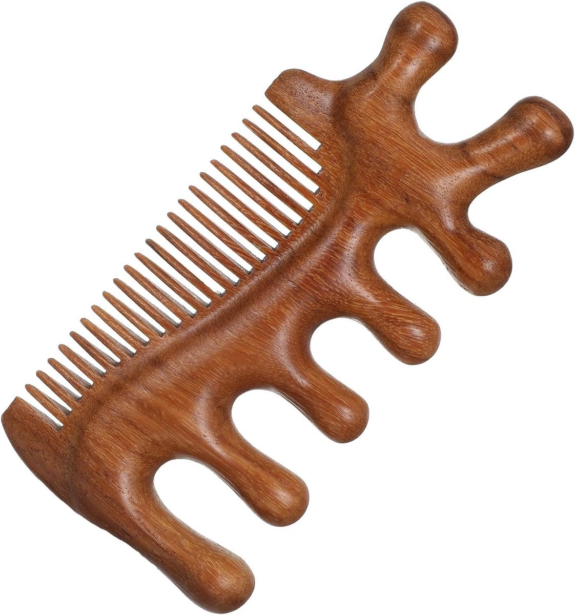 Massagekam – Houten Massagetandenkam Met Brede Tanden – Sandelhout voor Hoofdmassage en Ontspanning