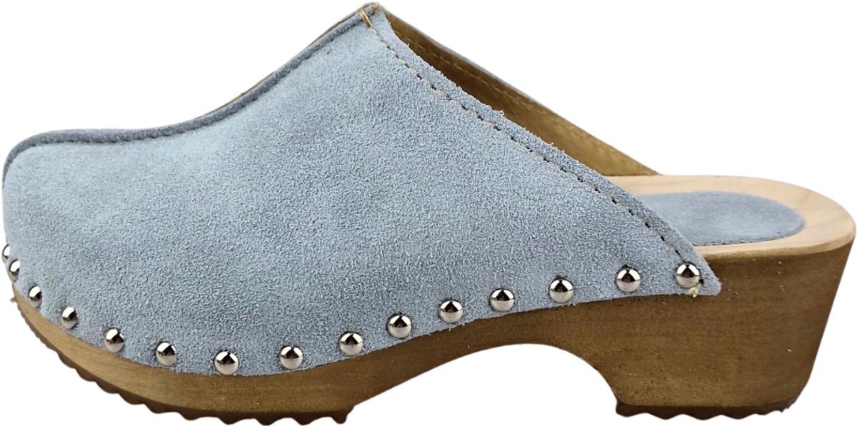 Dina Lykke Clog - suede edition - Mint blue - maat 43