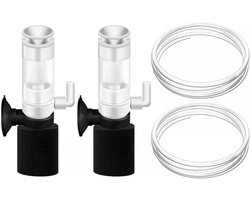 VHV - 2 Aquarium filter - Sponsfilter - Binnenfilter - Luchtfilter - Zuurstofvoorziening - Met slang - Voor kleine aquaria en garnalen - Nano aquarium - Zwart