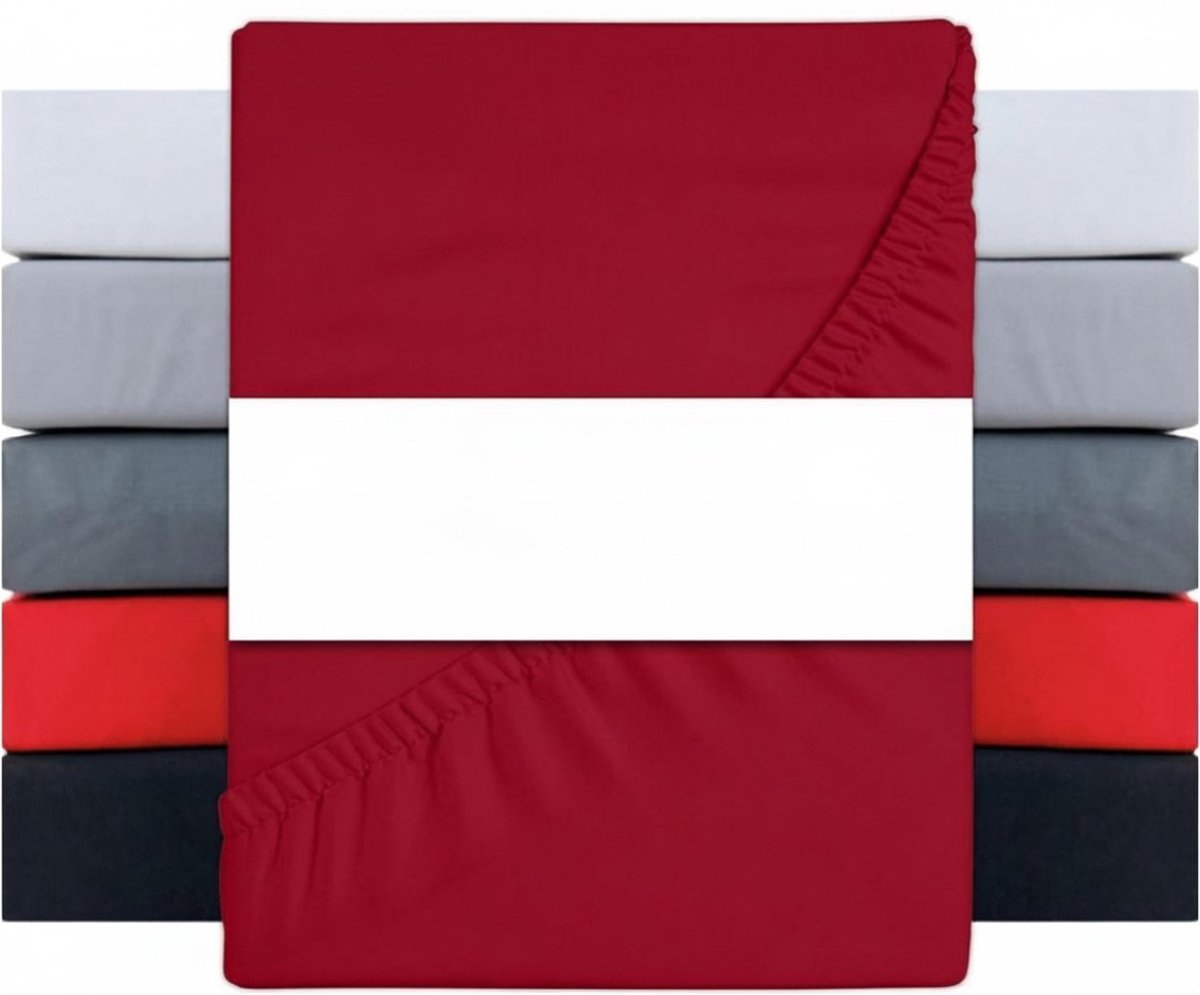 NBAP® Matrasovertrek 180x200 - Hoeslaken - Matrashoes - Super Zacht -Rood