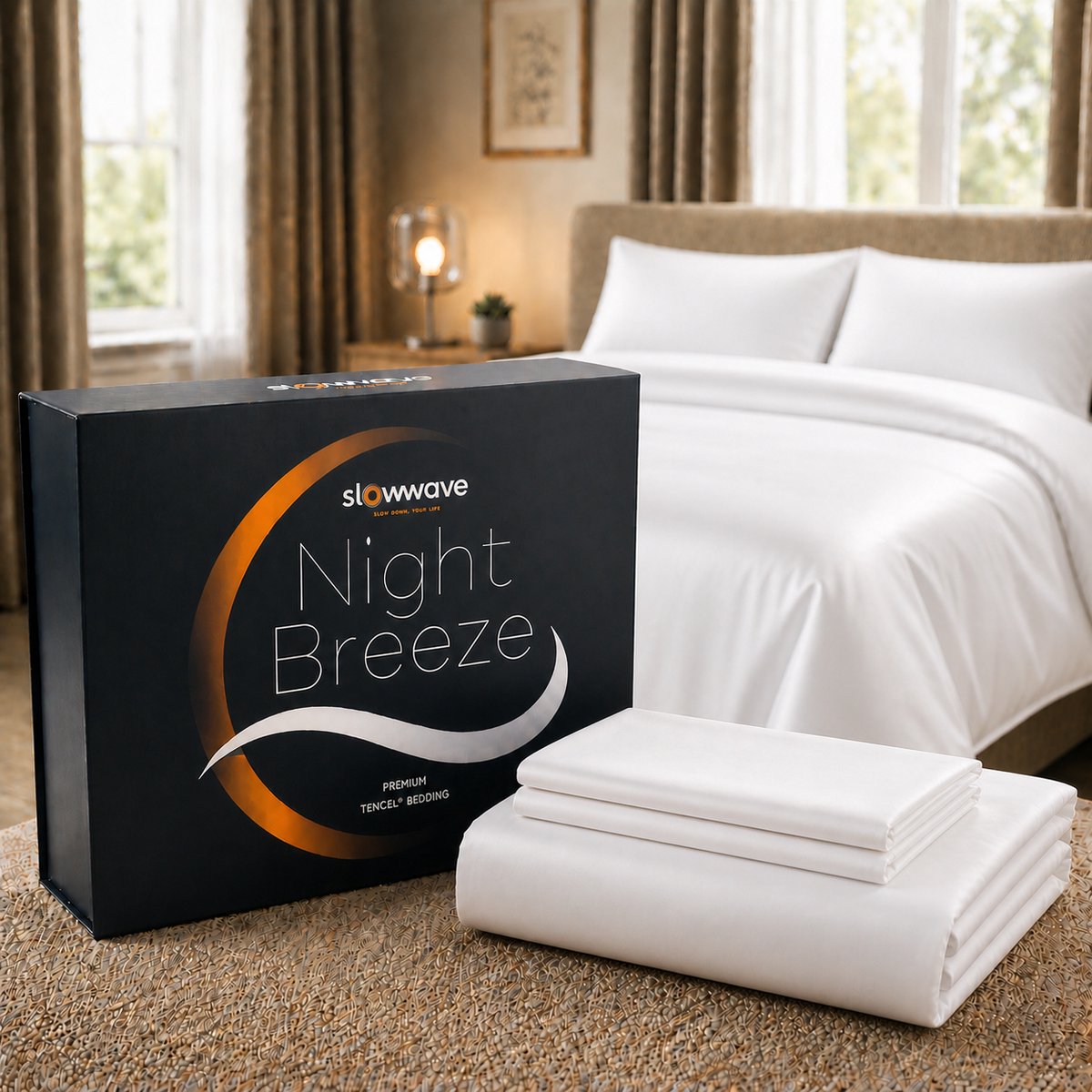 Slowwave NightBreeze dekbedovertrekset - Inclusief 2 kussenslopen - 100% TENCEL™ lyocell - Extreem zacht/comfortabel - Altijd een heerlijke slaaptemperatuur - Vochtregulerend - Hypoallergeen & antibacterieel - Kleur: Arctic White - Formaat: 140x220cm
