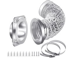 Ulisem - Magnetische droogafvoerconnector - Luchtdichte afdichting - 0.8 meter slang - 10 cm diameter - 2 slangklemmen - Eenvoudige installatie - Hittebestendig - Geschikt voor wasruimte en airconditioner