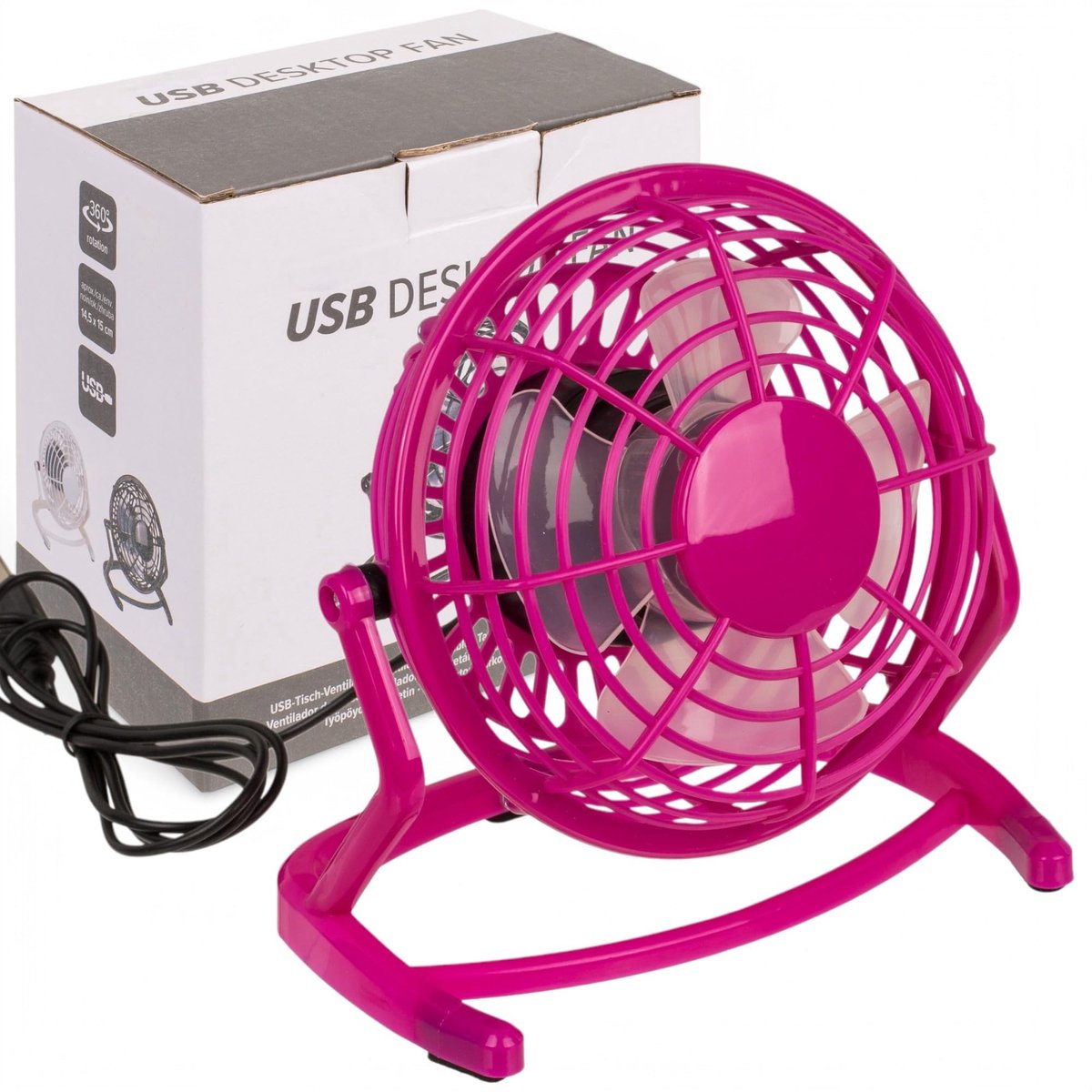 Dailygoods - Innovra - Compacte Tafelventilator met USB-aansluiting voor Thuis en Kantoor