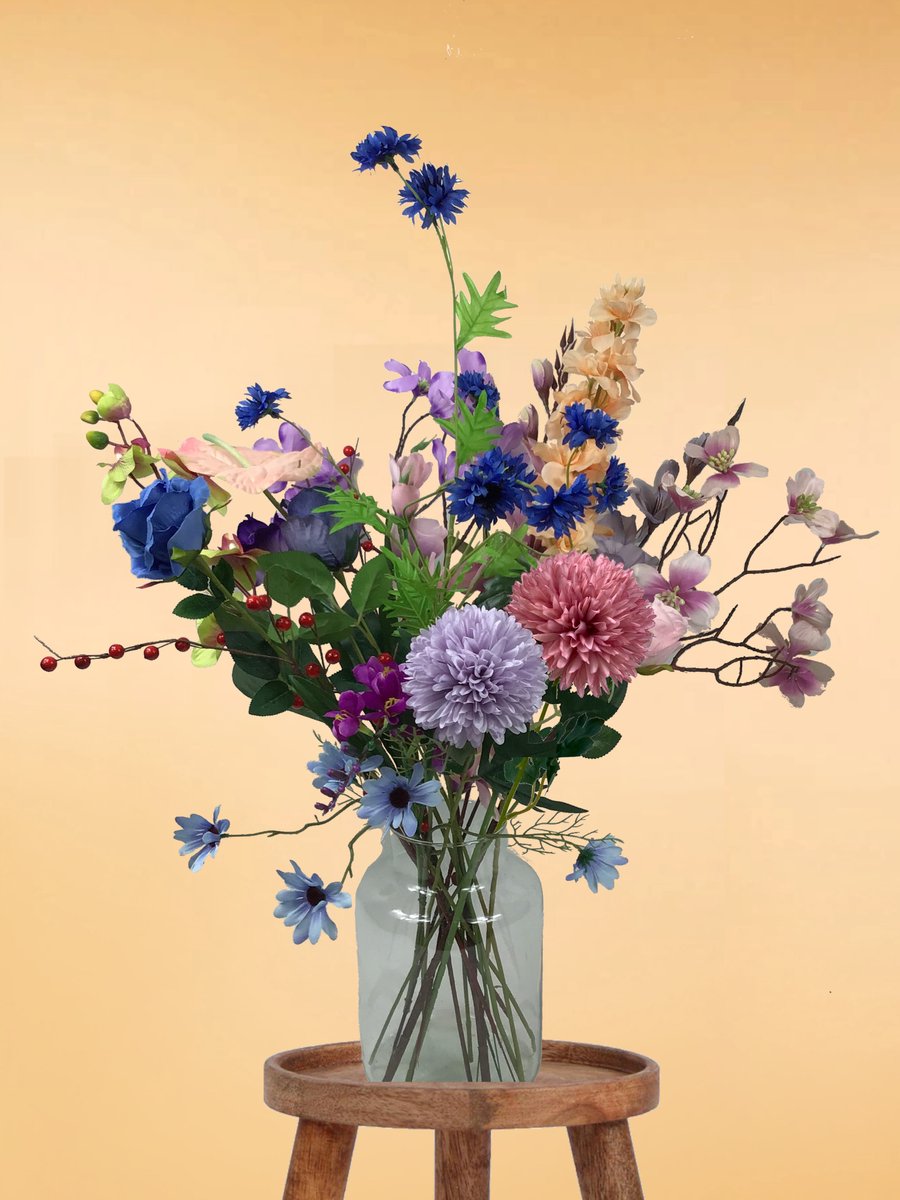 The Bloomistic® – Zijden Boeket – 70-80 cm hoog – Kunstbloemen – 24 stelen – voor haar – nepbloemen – housewarming cadeau – decoratie – decoratie woonkamer