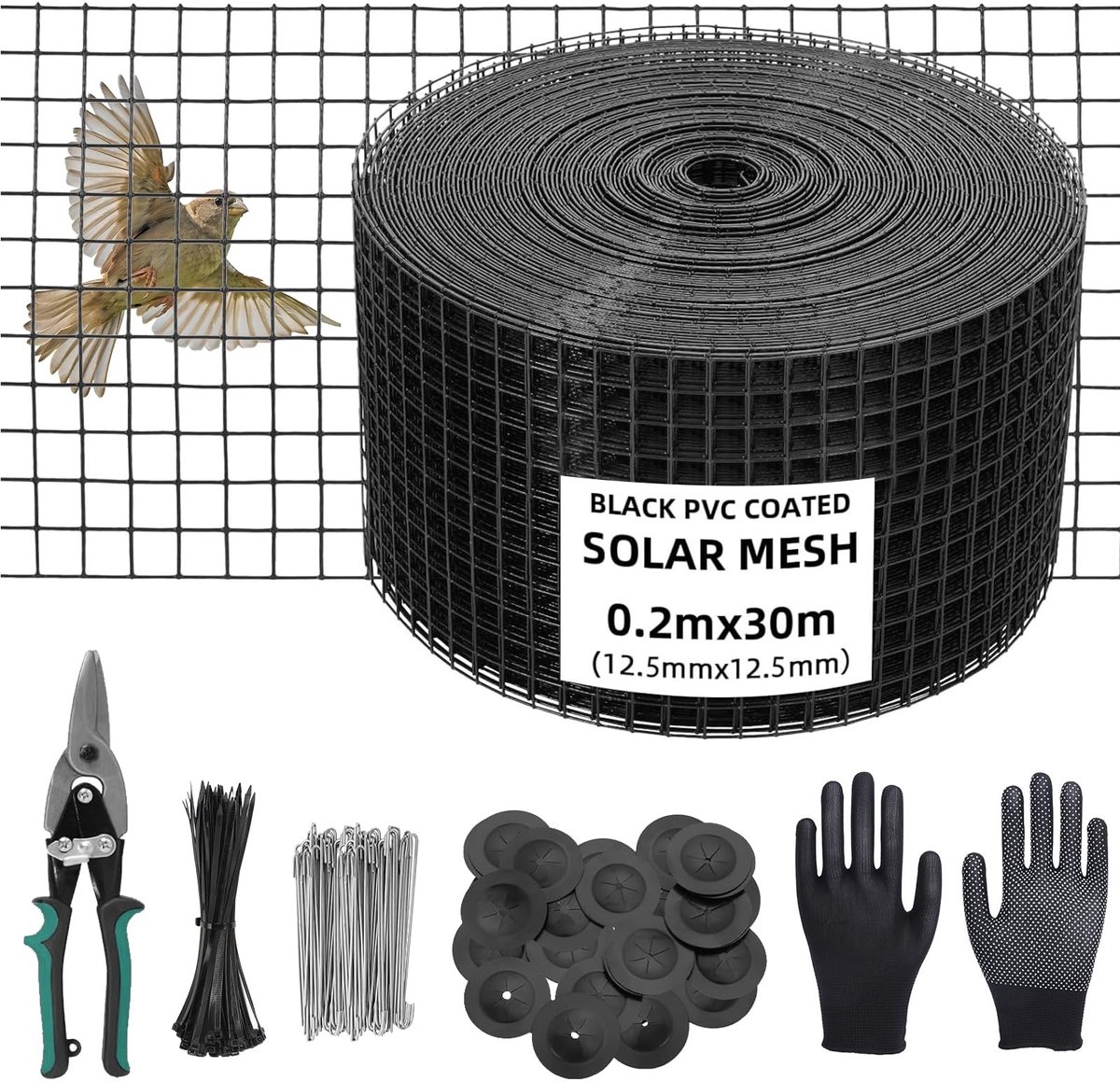 Dailygoods - Vogelbeschermingsrooster voor Zonnecollectoren 20 cm x 30 m