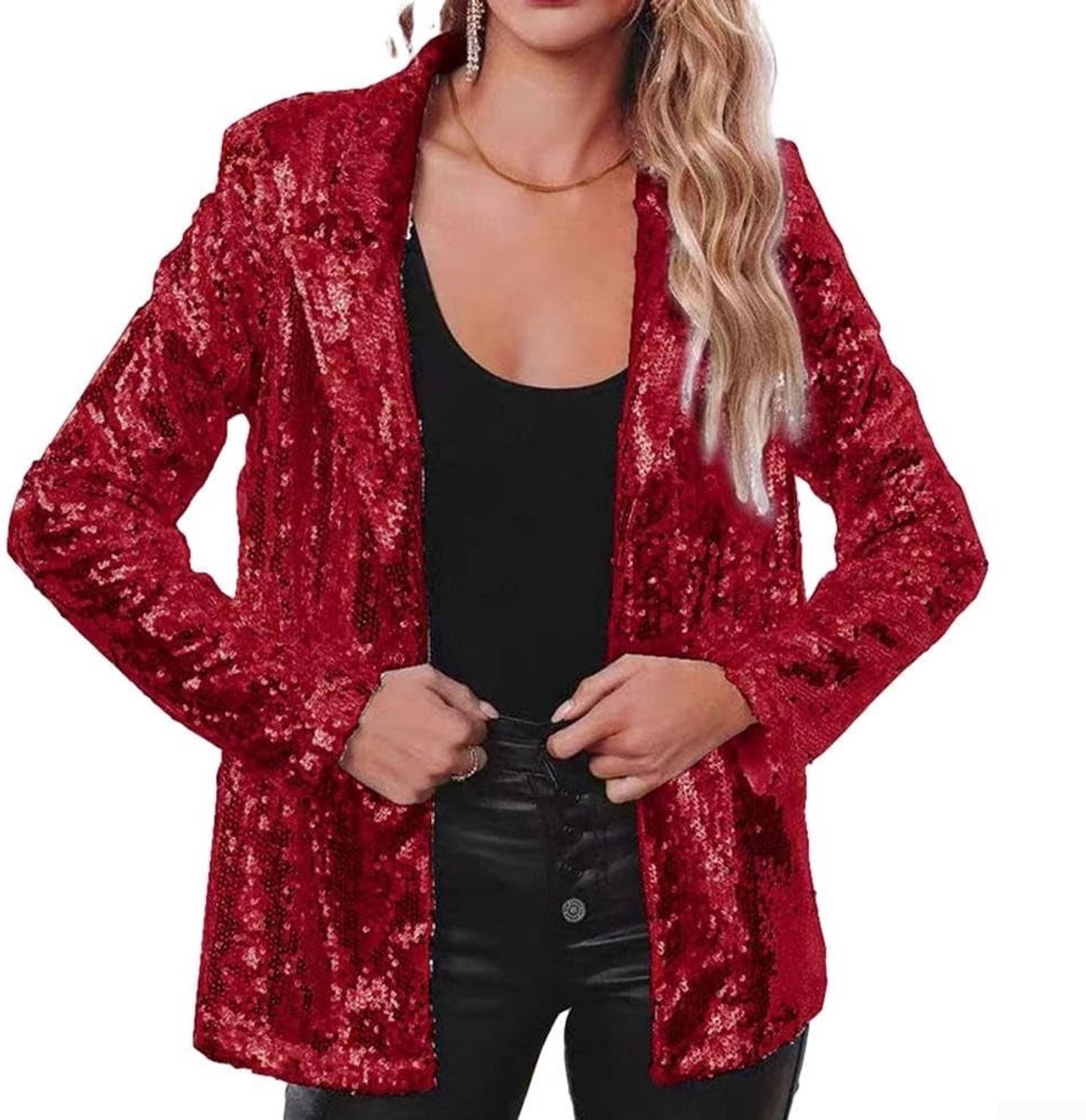 Dailygoods - Dames Pailletten Blazer voor Feestelijke Gelegenheden met Glitter