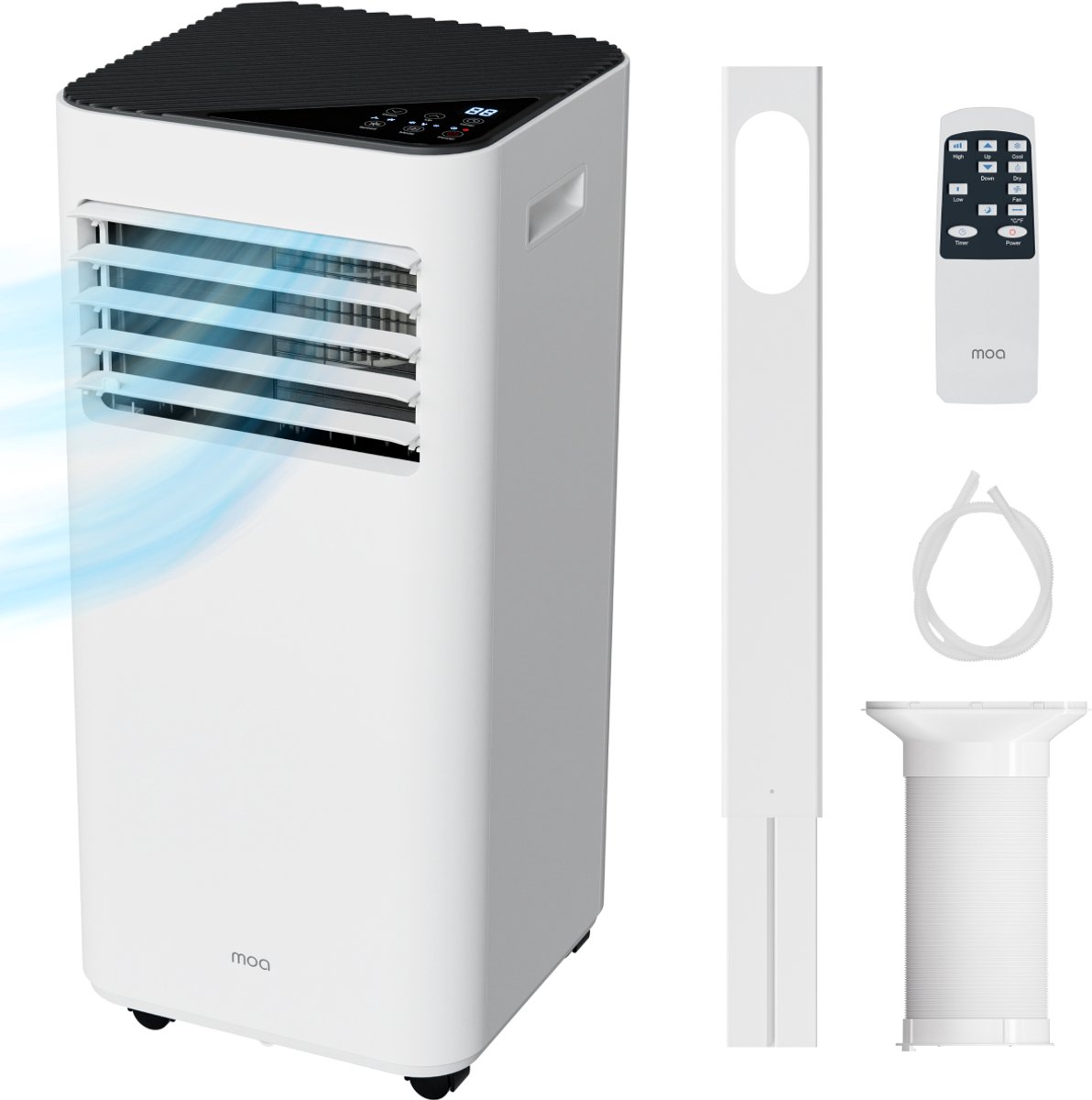 Bol.com MOA Mobiele Airco - 9.000 BTU - 3-in-1 - Met Afstandbediening - Tot 30m² - Airconditioner met Ontvochtigingsfunctie - Ra... aanbieding