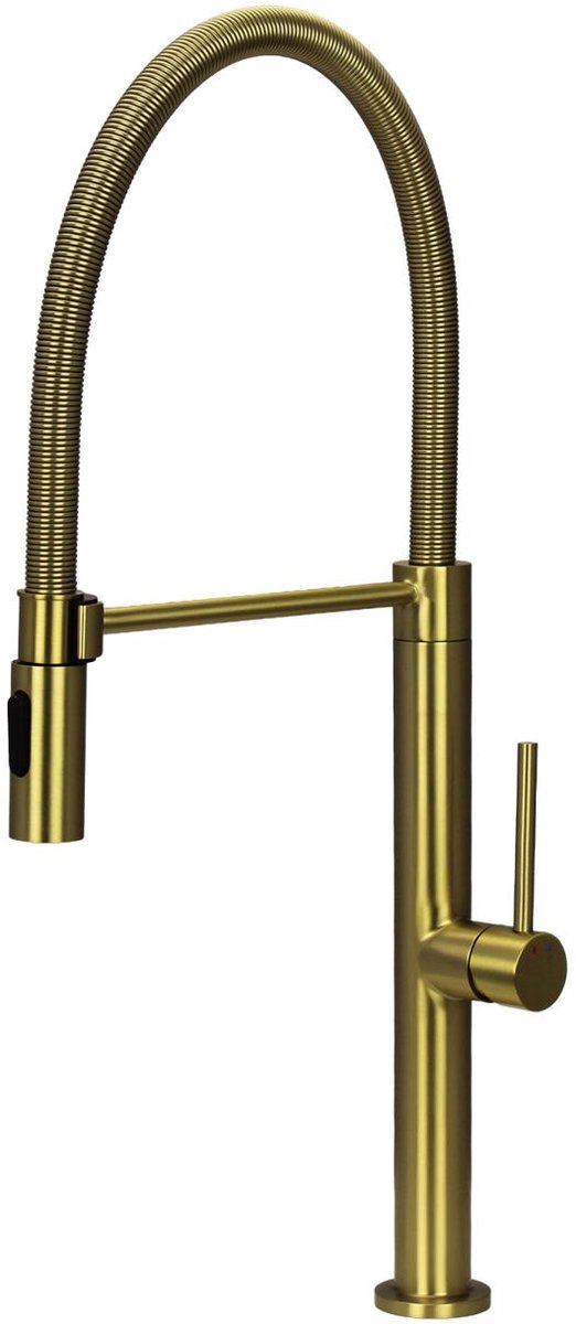 Pure.Sink Luxion Gouden keukenkraan profi met flexibele uitloop en 2 straalsoorten PLXFLEX-60