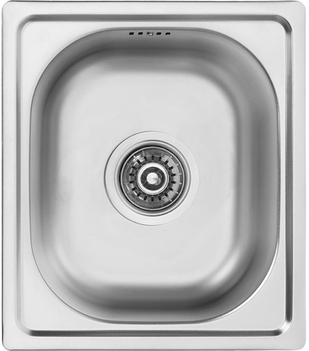 Ausmann Basic kleine rvs opbouw spoelbak 33x38 cm inclusief sifon 1208956972
