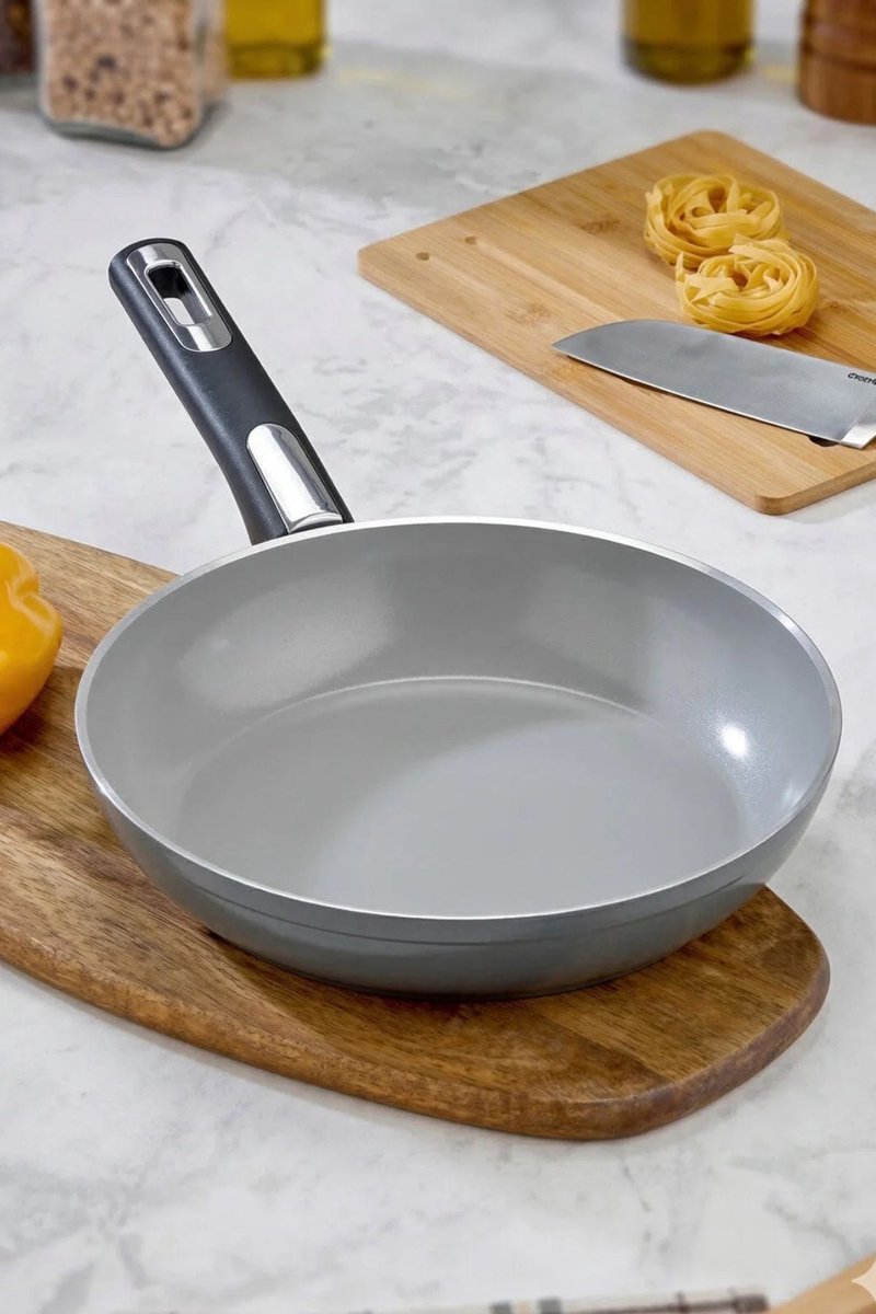 PoloChef VST-126 - Vista Grillpan 26 cm – Keramische Grillpan – Grijs – Antiaanbaklaag – Antraciet Bakpan