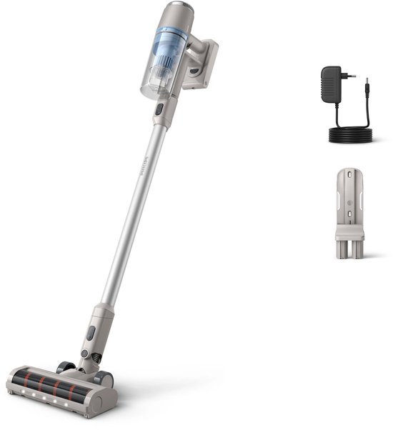 Philips Steelstofzuiger Draadloos XC2011/01 - Zuigmond met LED verlichting - Zonder Zak - Incl Handstofzuigerfunctie - Alle Vloertypen - Lichtgewicht