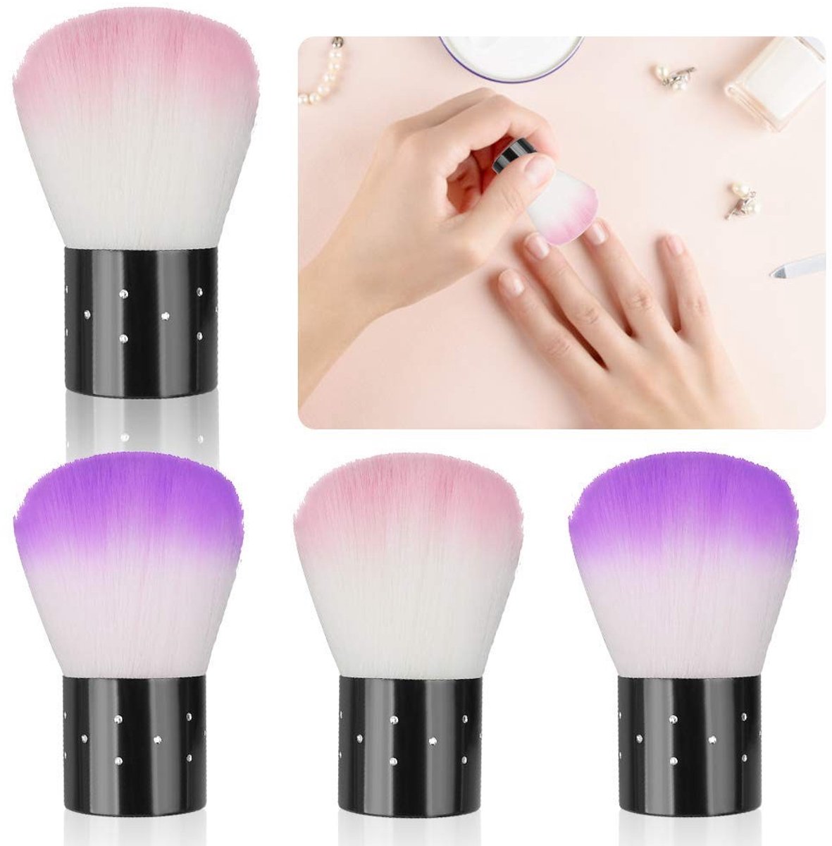Dailygoods - Set van 4 Nagelkwasten voor Nagelkunst en Make-up