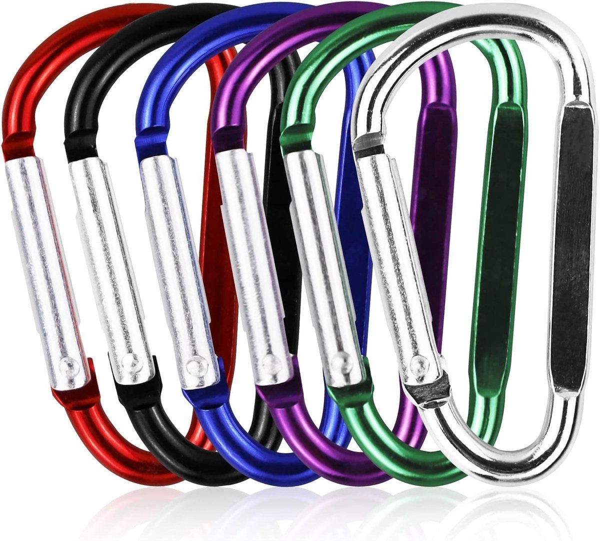 Dailygoods - Set van 6 Mini Karabijnhaken voor Outdoor Activiteiten