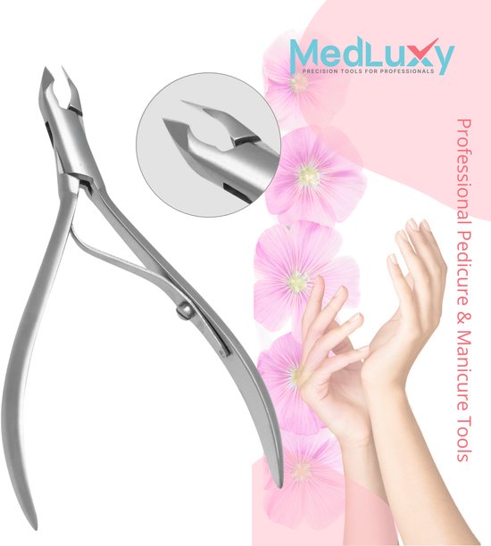 MEDLUXY - Cuticle Clipper (coupe-cuticules) - 10 cm - 6 mm - Cuticle Cutter (élimination des cuticules)