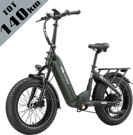 Elektrische Fatbike TTGO F6 Boost 20″ Opvouwbaar 48V 250W 70Nm Koppelsensor 140 km Actieradius Hydraulische Schijfremmen