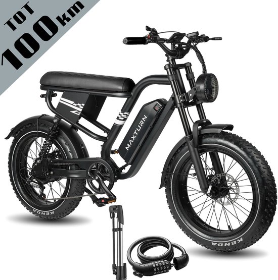 Elektrische Fatbike 20×4 Inch vankel MX10 – 48V 250W Motor, 13.5Ah Accu, 100 km Actieradius, 7 Versnellingen, Max 120 kg