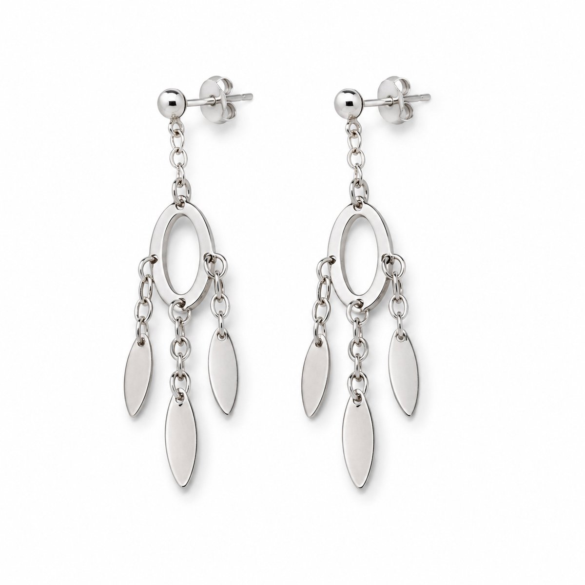Zilveren Hangoorbellen met Bedeltjes – Oorbellen met Stekers – Speelse Dames Oorbellen, Geschenk voor vrouwen= Boho