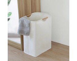 FloraGrace Wasmanden - Grote Wasmand Stoffen Wasmand Opvouwbare Wasmand Laundry Basket Met Hengsel Voor Badkamer / Slaapkamer, Oxford-Stof, Wit