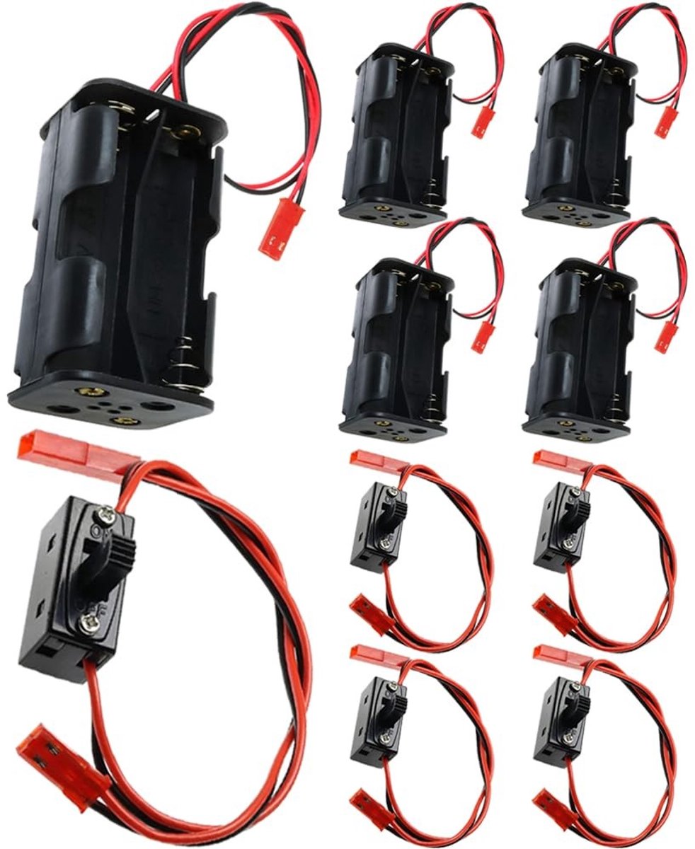 Dailygoods - On/Off Power Switch met 4x AA Batterijhouder (10 Stuks)