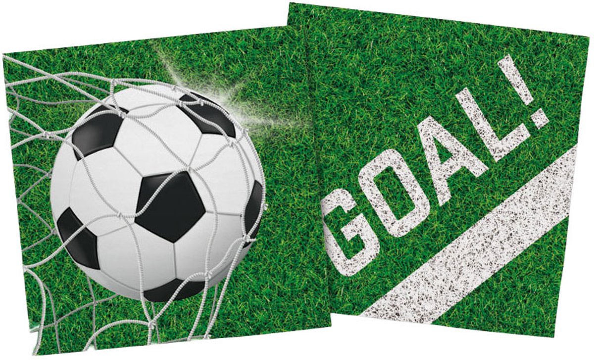 Papieren Servetten 33x33cm Voetbal - 20st.
