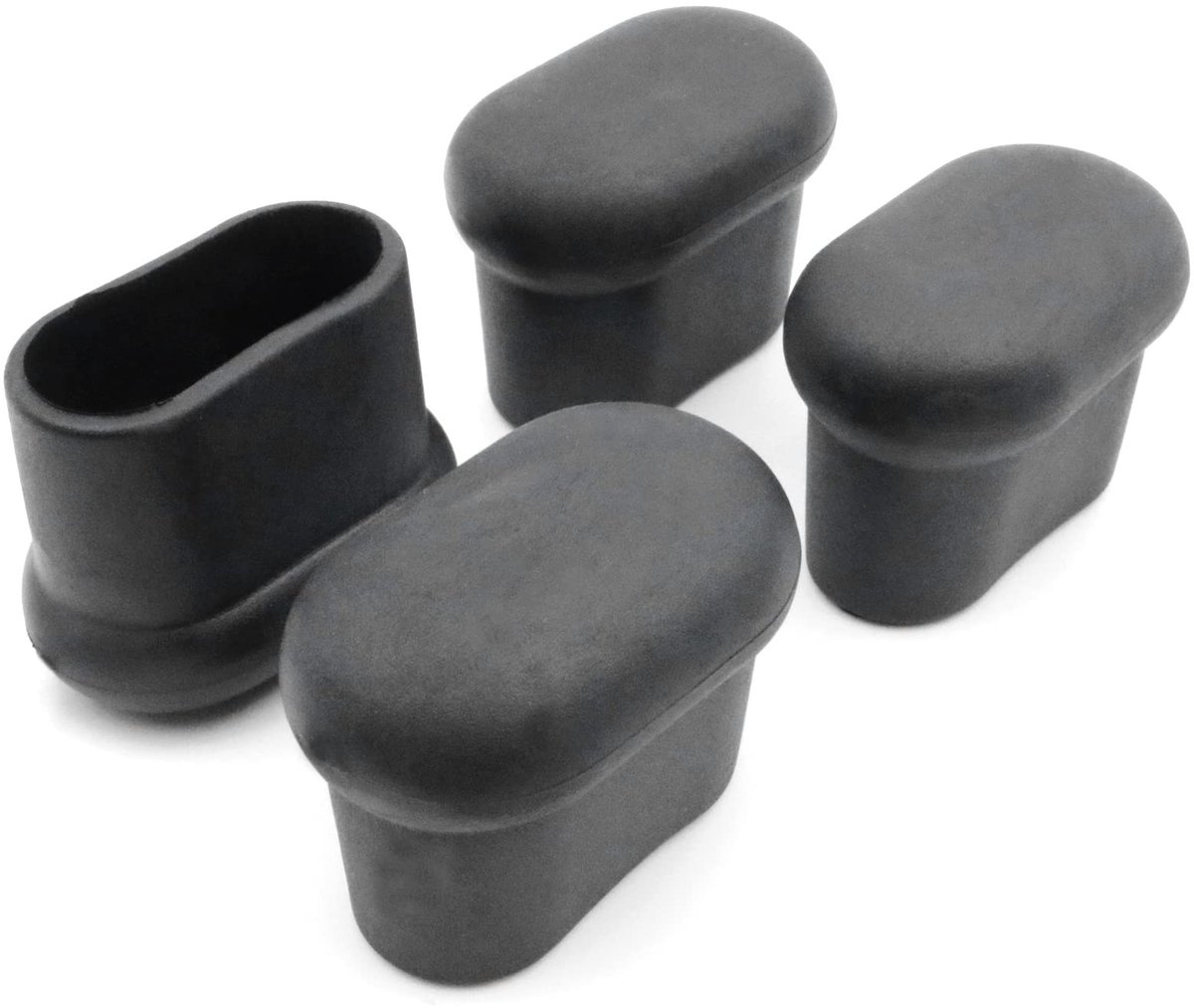 Dailygoods - Dailygoody - Afdekkappen - Ovale beschermkappen - Zacht PVC - 4 stuks - Voor flachovalbuizen - Versterkte doppen - Geschikt voor meubels