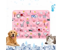 Koelmat Hond - Koelmat Kat - Water Koelmat - Zelfkoelende Hondenmat Zomer Koelkussen - voor Thuis, Onderweg of in de Auto - Fysieke Koeling - Activeer Met Water - PVC + Polymeergel - Krasvast Lekvrij - Roze - 30x40cm - 1 Stuk