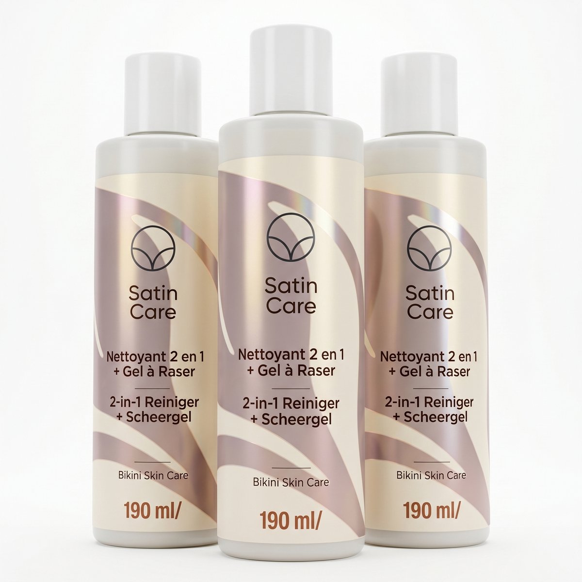 Gillette Venus Satin Care Voor Schaamhaar - 2-In-1 Reiniger + Scheergel - 190 ml - drie stuks voordeel