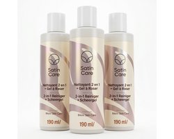 Gillette Venus Satin Care Voor Schaamhaar - 2-In-1 Reiniger + Scheergel - 190 ml - drie stuks voordeel