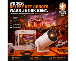 Cahaya 2026 vernieuwd model + Gratis HDMI kabel- Pro versie - Mini Beamer - mini projector - draagbare beamer - projector / beamer - Geïntegreerd Android 12.0 systeem - Screen mirroring smartphone - Home cinema