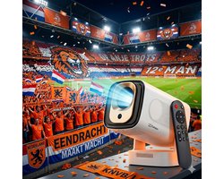 Cahaya Nova - Mini Beamer - 4K ondersteuning - mini projector - draagbare beamer - projector / beamer - Geïntegreerd Android 12.0 systeem - Screen mirroring smartphone - Home cinema