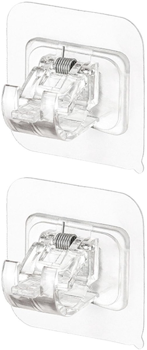 Dailygoods - Dailygoody - Gordijnhaak zonder Boren - Transparante Wandbeugel voor Gordijnstangen