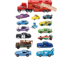 Le coffret de jeu Cars ultime – Coffret cadeau de luxe avec camion Mack et 13 voitures jouets – Inclut Flash McQueen et Martin – Collection de 14 voitures de course