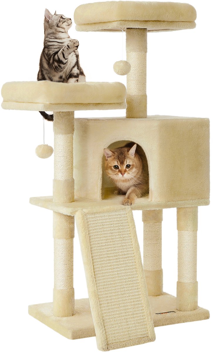 Feandrea - Krabpaal - Kattenboom - Voor Katten - 115 cm Hoog - Met Krabplank
