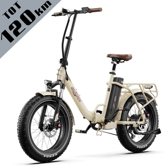 Opvouwbare ONESPORT elektrische fatbike 20″ met 120 km actieradius, 48V 18Ah accu, Shimano 7 versnellingen, hydraulische schijfremmen