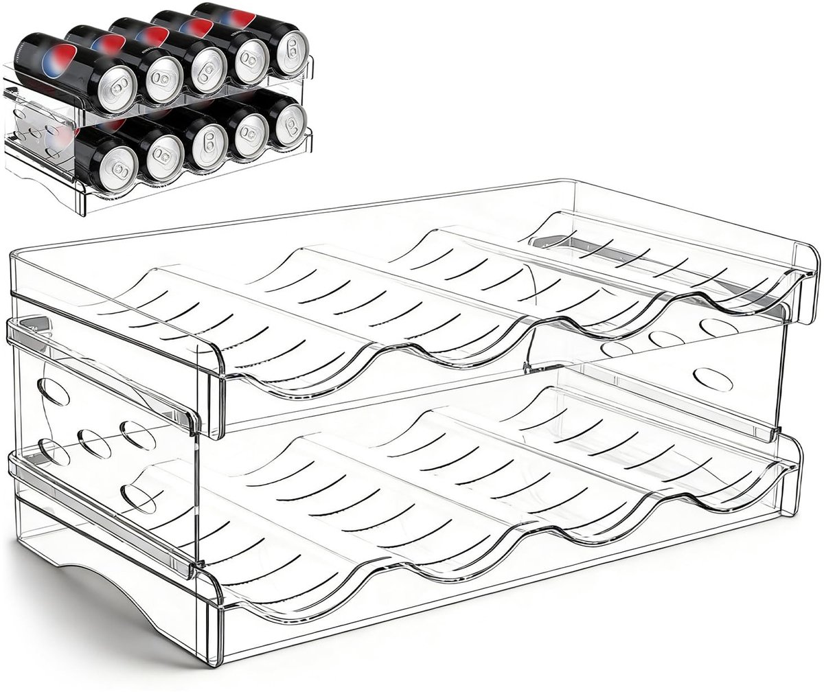 Dailygoods - Flessenrek voor Koelkast met 8 Stapelbare Flessenhouders
