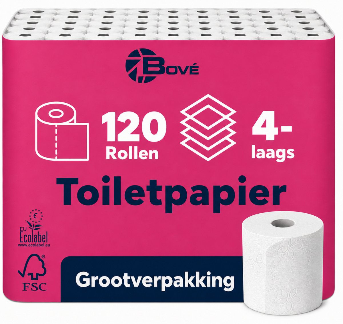 120 Rollen Toiletpapier 4 Laags Supersoft 150vel Cellulose