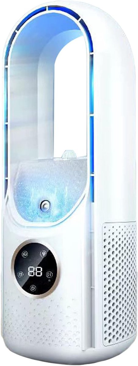 Tafelventilator-Bureau ventilator-Bureau ventilator bladlooz - ventilator met 6 snelheidsstanden - 2-in-1 luchtbevochtiger - stille tafelventilator voor thuisgebruik