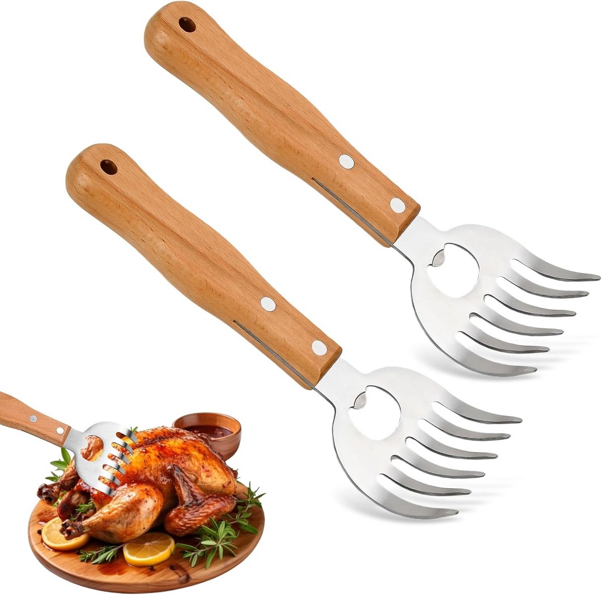 Vleesklauwen pulled pork - Barbecue accesoires - Meat shredder claws - Kookaccessoires