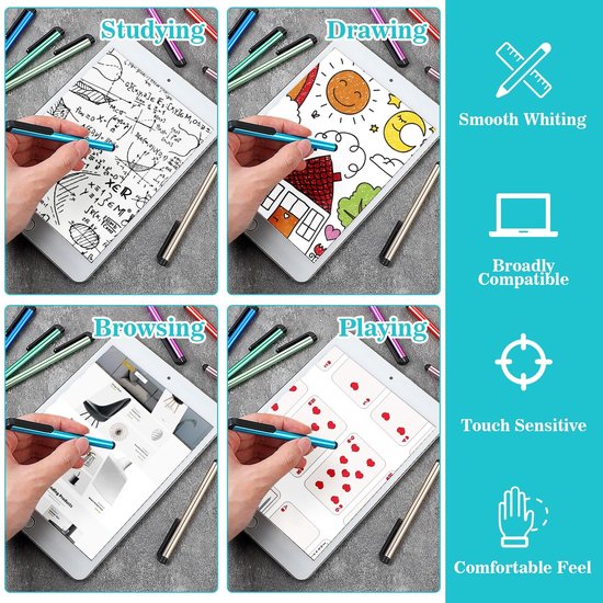 Dailygoods - Set van 10 Touchscreen Styluspennen voor Tablets en Smartphones — afbeelding 5