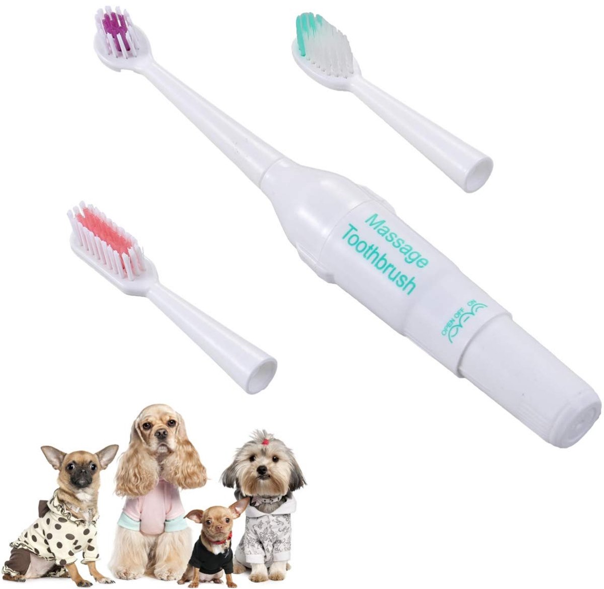 Dailygoods - Dailygoody - Elektrische tandenborstel - Ultrasone reiniging - Draagbaar - Zachte borstelharen - Tandverzorging voor honden en katten - Compact model
