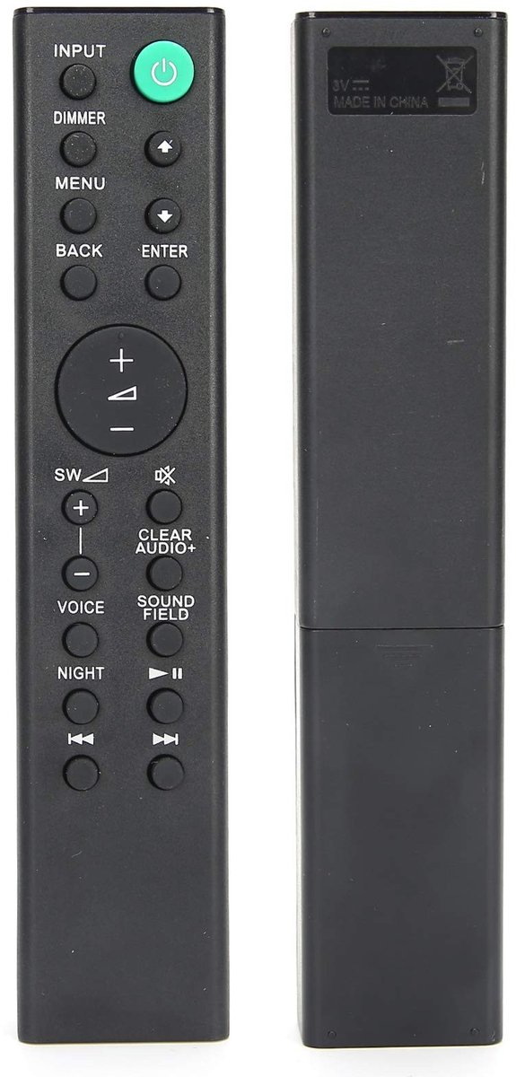 Dailygoods - Dailygoody - Vervanging Afstandsbediening - Compatibel - Duurzaam - 10m Bereik - Hoogwaardig - Geschikt voor Sony Soundbar - Model RMT-AH200U