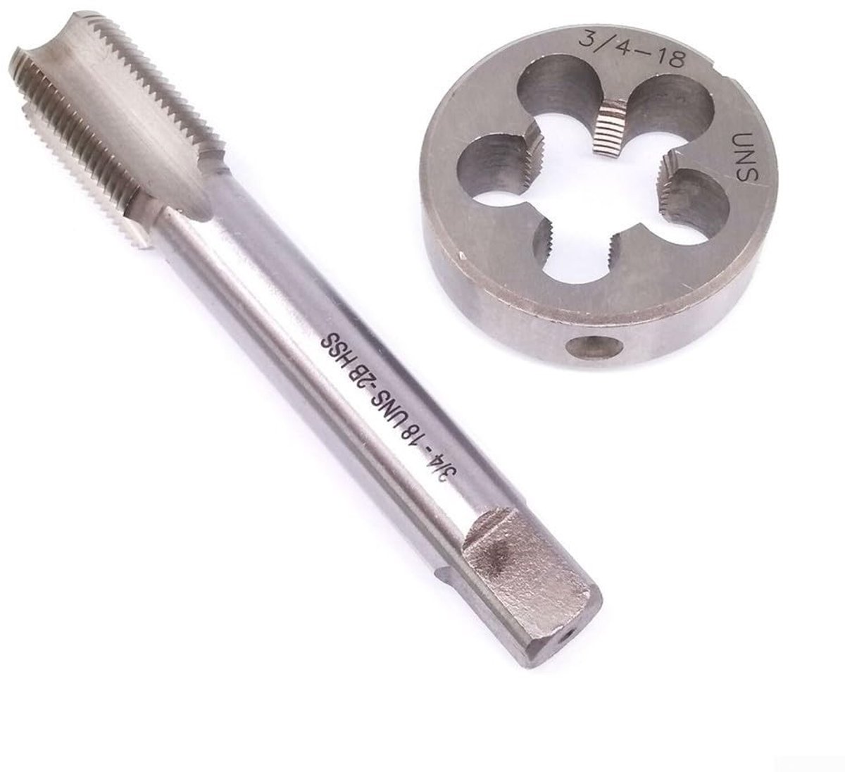 Dailygoods - Dailygoody 3/4-18 Tap Hoge Precisie HSS Tap & Die Set - Perfect voor Ondiepe Snijden - Staal - Voor Diverse Metalen - Rechterhand - Maa...