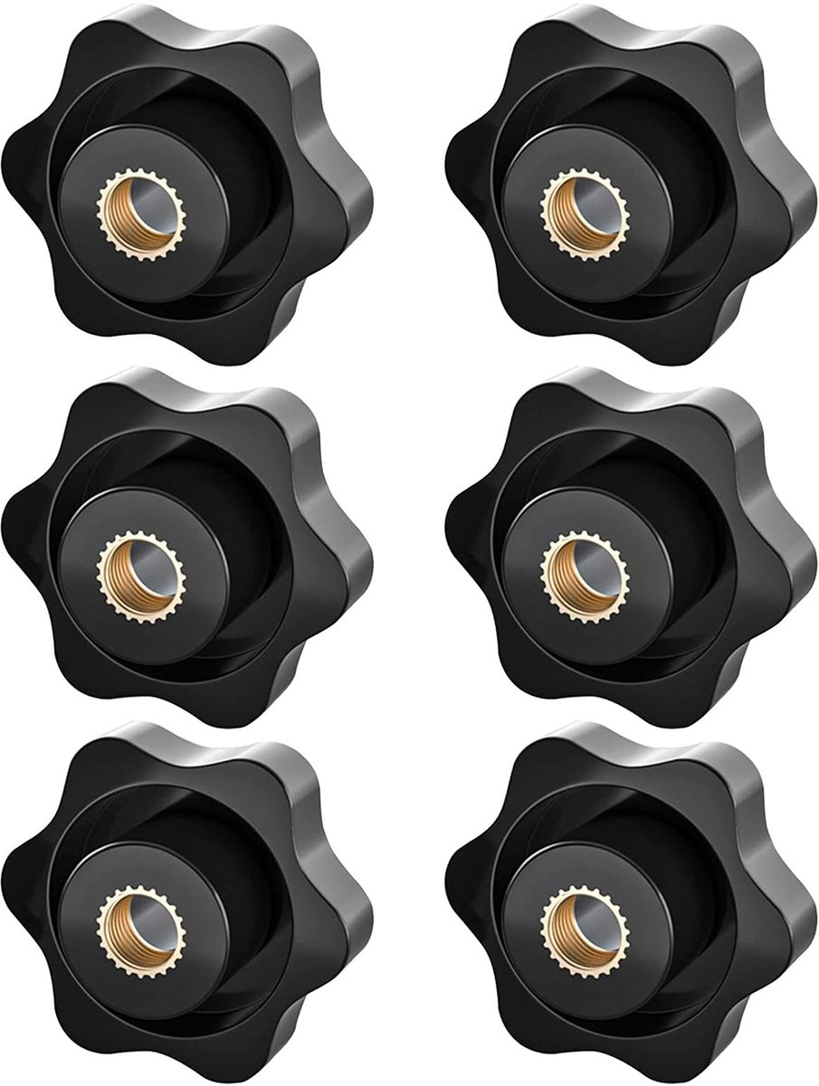 Dailygoods - Dailygoody - Stervormige knopmoer M8 - Klemknop voor mechanische toepassingen - Gekartelde moer - M8 klemmoer - Ideaal voor industrie en meubels